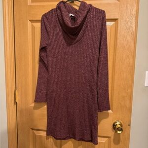 Women's Burgundy Cowl Neck Sweater